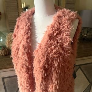 NWT Ambiance Pink Fuzzy Vest